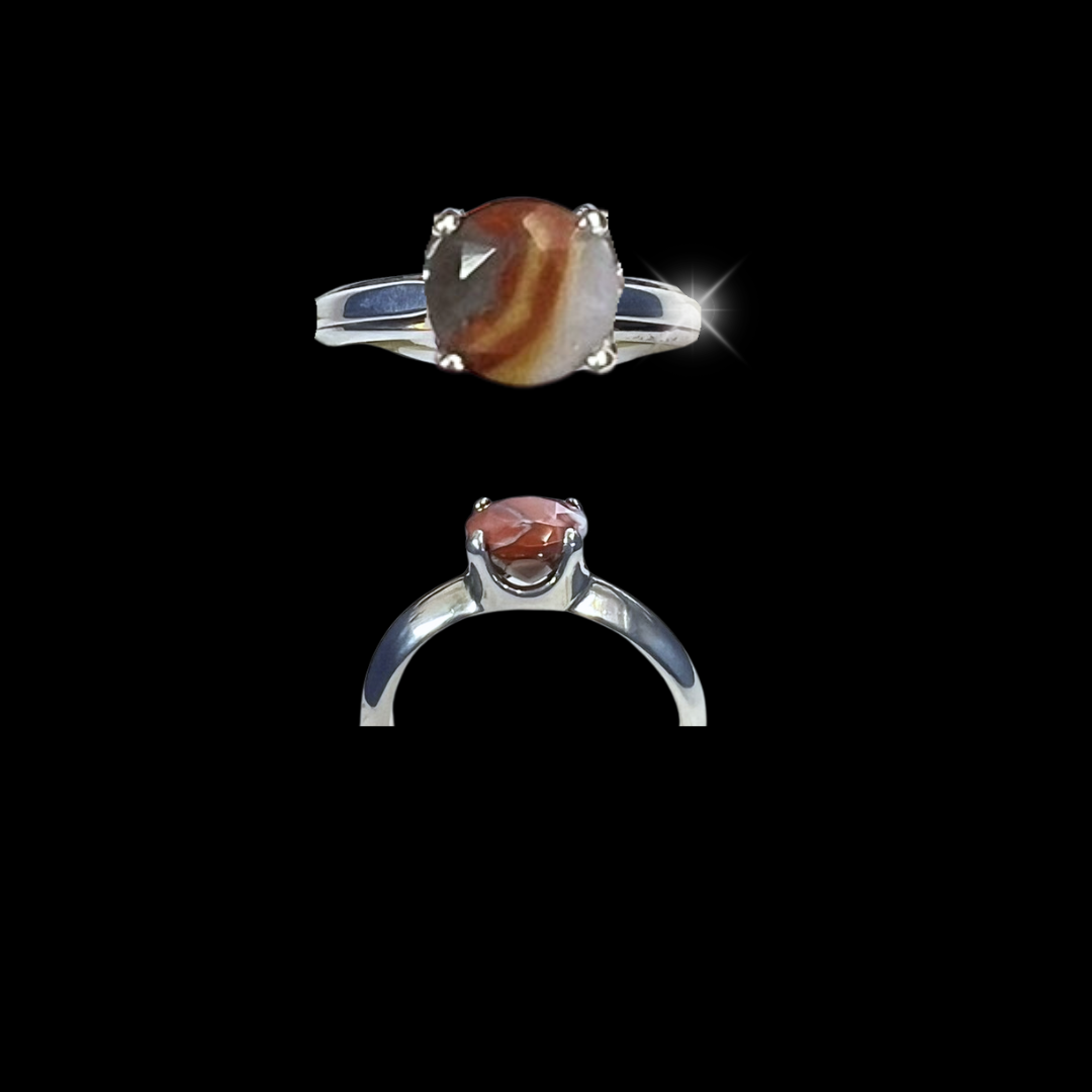 Faceted KY Agate Solitaire ALL