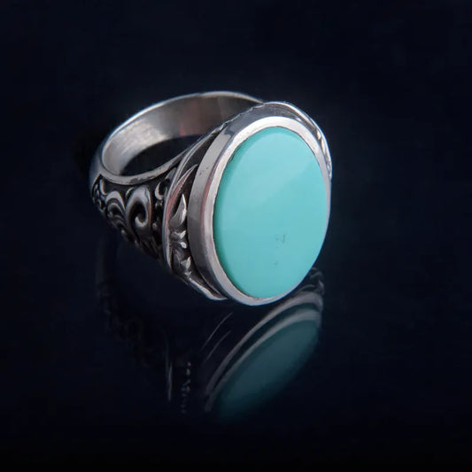 202 Turquoise and Silver Ring Size 12