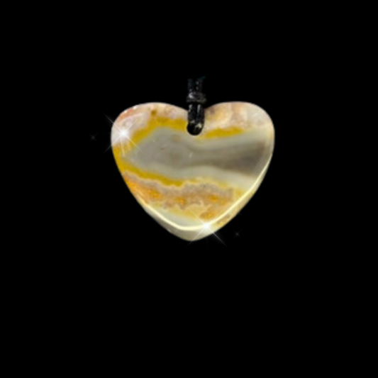 0005 KY Agate Heart on Leather Cord