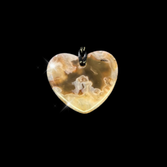 0006 KY Agate Heart on Leather Cord
