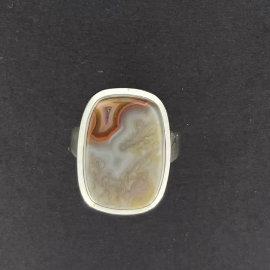 9907 Rectangle KY Agate Ring