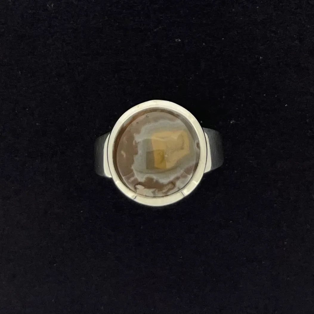 9914 Round KY Agate Ring