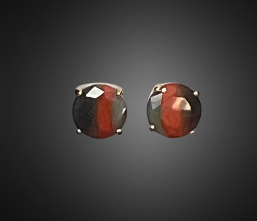 03 KY Agate Faceted Solitaire Stud Earrings
