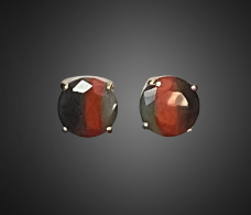 04 KY Agate Faceted Solitaire Stud Earrings