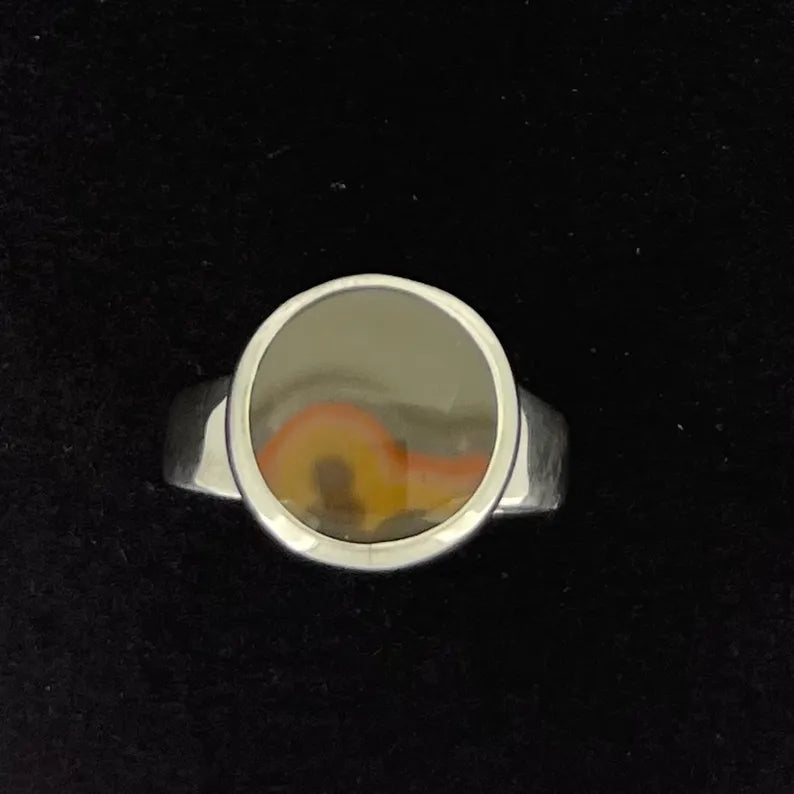 9902 Round KY Agate Ring