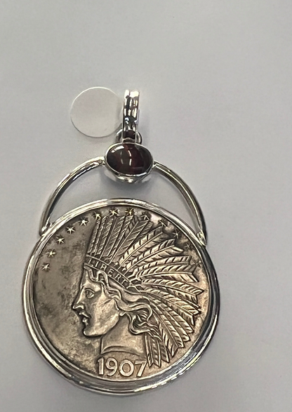 1907 Native American Ten Dollar Coin Pendant