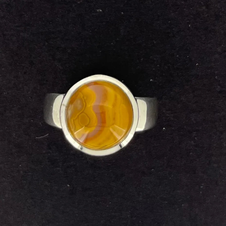 9911 Round KY Agate Ring