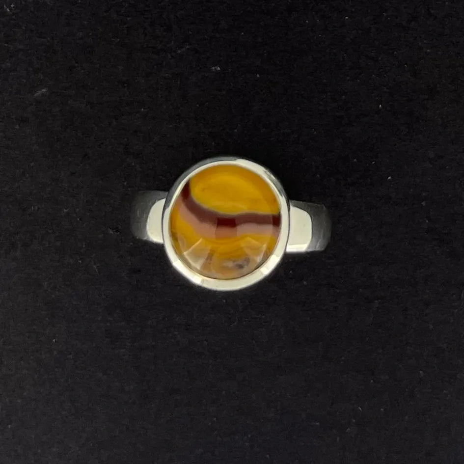 9904 Round KY Agate Ring