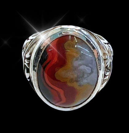 032 Men's Kentucky Agate Ring