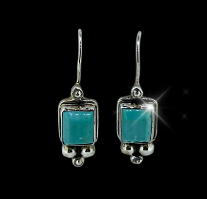 205 Turquoise Earrings Square Dangle