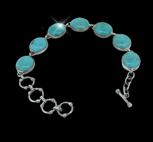 207 Turquoise Round Cabs Bracelet