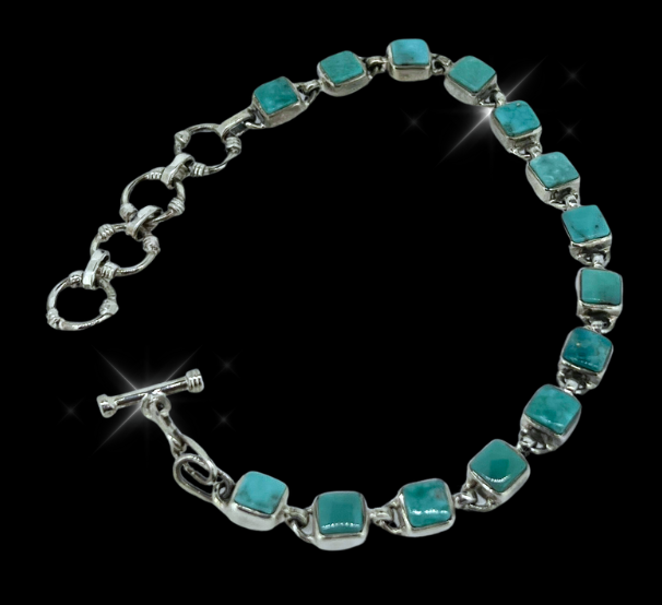 209 Turquoise Square Bracelet